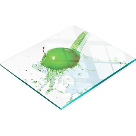 Vassoio decorativo in vetro per servire snack, colore mela e acqua, 60x52 cm. (1/5)