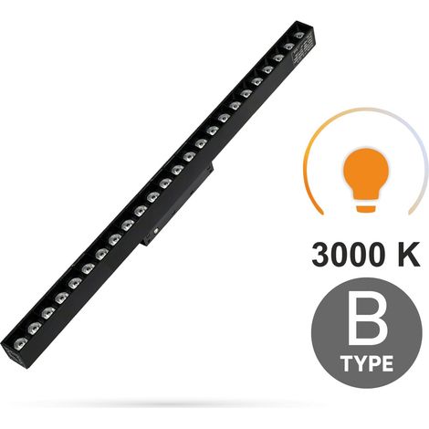 Projecteur linéaire à grille 24 W 3000 K blanc chaud type B pour rails magnétiques SMART TRACK 48 V CC (1/5)