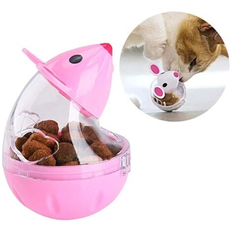 VtiziklCat Feeder Treats Toys for Interactive IQ Treat Training Mouse Shape Cup (Rose) (1/5)