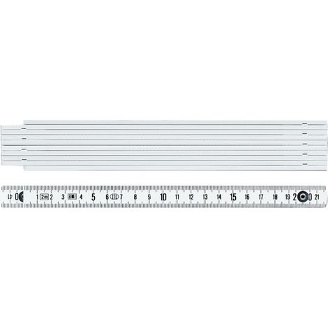Metro plegable madera 2m/16mm blanco FORTIS (1/2)