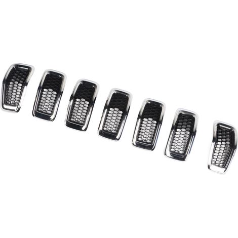 Calandre avant Jeep Cherokee 2014-2018, 7 pièces inserts grille pare-chocs, remplacement 68138335AB, garniture noir, kit façade (1/5)
