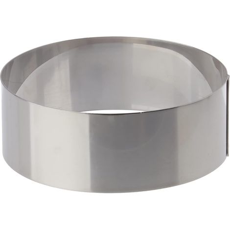 1 Cercle à Vacherin, Inox, Diamètre 16 cm, Hauteur 6 cm, Épaisseur 10/10e, Pâtisserie Professionnelle