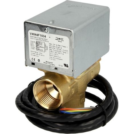 Honeywell – Vanne de zone 3 voies 1’’ FF – Filetage plomberie 1’’ – Raccord 2 – Pression max 8,6 bar – Pour régulation chauffage et climatisation