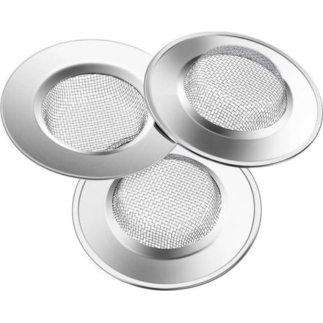 3-teiliges Abflusssieb aus Edelstahl, 7,5 cm, verhindert verstopfte Ablagerungen für Küchenspüle, Badewanne, Wanne (1/5)