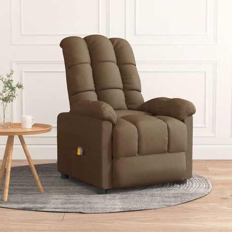 Fauteuil de massage inclinable Fauteuil relax Marron Tissu 45877 (1/5)
