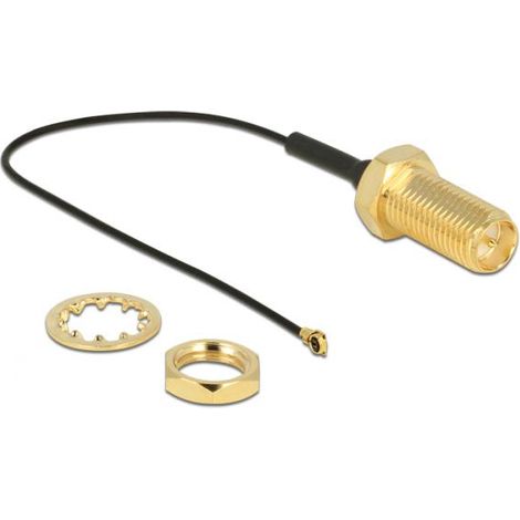 DeLOCK 12465 cavo coassiale 0,1 m RP-SMA MHF IV/ HSC MXHP32 Nero