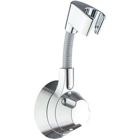 Duschhalterung ohne Bohren, 360 Grad drehbare Duschkopfhalterung, robuste und langlebige Handbrausehalterung aus ABS, Wand-Duschhalterung mit starkem Klebstoff - Silber (1/4)