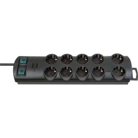 Brennenstuhl 1153300120 Multipresa con interruttore 10 scomparti Nero Schuko 1 pz. (1/5)