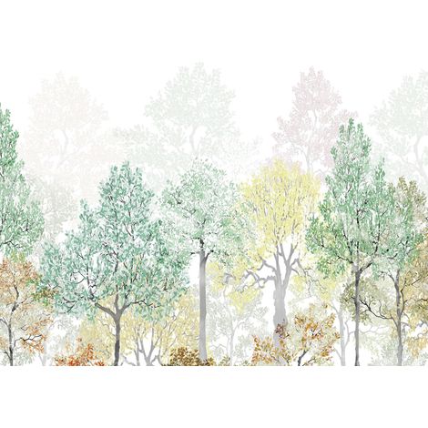 papier peint panoramique forêt vert - Komar (1/3)