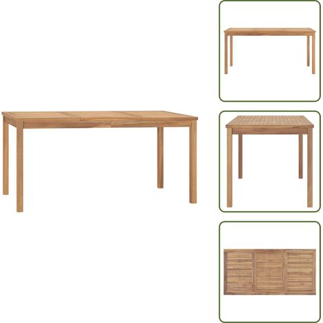 Garten-Esstisch 160x80x77 cm Massivholz Teak - Gartentisch - Teak Holz - Massivholzmöbel - Outdoortisch - Esszimmertisch (1/5)