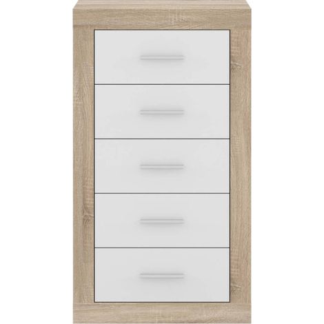Sinfonier de 5 cajones COIMBRA color cambrian/blanco, cambrian/antracita y pina/trufle 60x106,3x39,6 cm CAMBRIAN/BLANCO (1/5)
