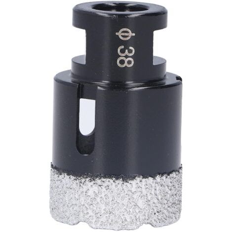 Punta da trapano diamantata professionale, robusta, brasata sottovuoto, per forare marmo, granito e piastrelle in ceramica, foratura rapida, filettatura nera M14, 38 mm. (1/5)