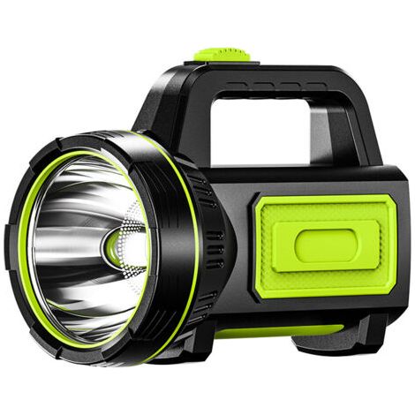 QORVA-Lampe de poche d'extérieur à LED haute puissance, lampe de recherche portable d'urgence de patrouille, chargement USB avec lampe de poche latérale