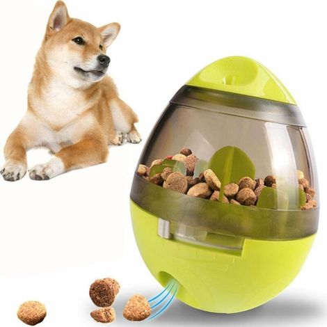 Balle de Nourriture pour Chien, Petit Distributeur de Nourriture, Jouet interactif à Manger Lent pour Chiots et Chats - Vert jaunâtre (1/5)