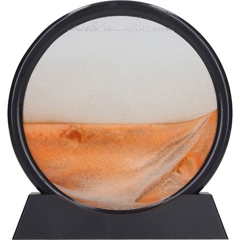 Cadre artistique 3D sable mouvant 7 pouces décoration relaxante peinture animée jaune pour maison bureau étagère. (1/5)