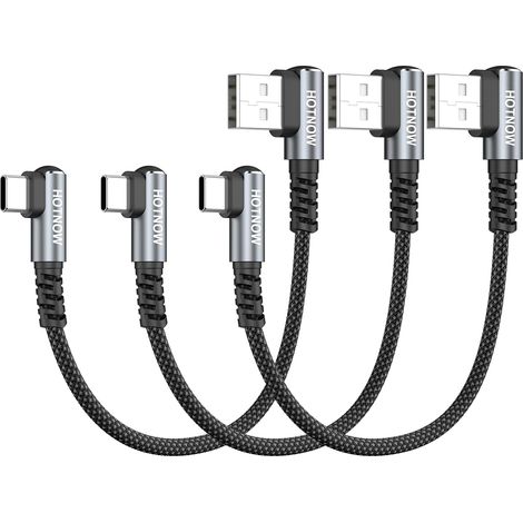 Cable USB vers USB C 15cm Lot de 3,90 Degrés Cable USBC Charge Rapide Court (1/5)