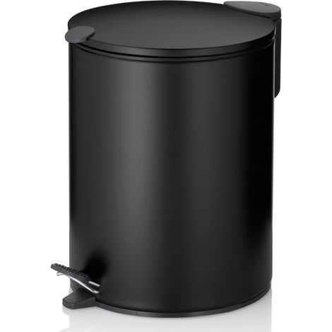 kela Mats Pattumiera da Bagno, Metallo, Nero, 5 L (1/5)