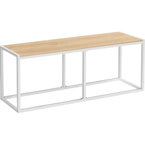 Banc, Bancs de Salle à Manger, 120 cm Siège pour Cuisine, Siège Petit-déjeuner Style Industriel, Métallique Robuste, Facile à Assembler, pour Cuisine, Chambre, Couleur boisée, Blanc EWN12CD01 (1/5)