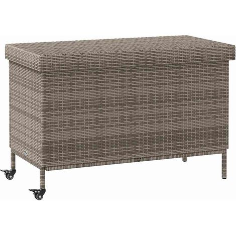 Maison Exclusive - Caja almacenaje jardín ruedas ratán sintético