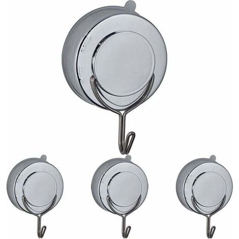 Set mit 4 robusten, abnehmbaren Saugnapfhaken, Wandhaken zur Anbringung an der Rückseite der Terrassentür, Duschhaken mit Saugnäpfen für Badezimmer, Bademantel, Handtuch