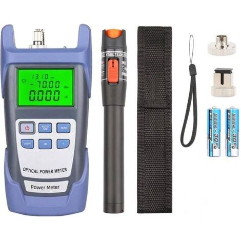 Kit d'outils pour fibre optique avec wattmètre optique 10 mW, testeur de fibre optique portable, stylo de test de fibre optique à lumière rouge
