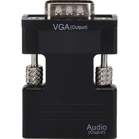 Convertisseur audio/vidéo, HDMI femelle vers VGA mâle, avec prise de 3,5 mètres, branchez et utilisez, convient aux ordinateurs portables, moniteurs et projecteurs, prenant en charge une sortie haute (1/4)