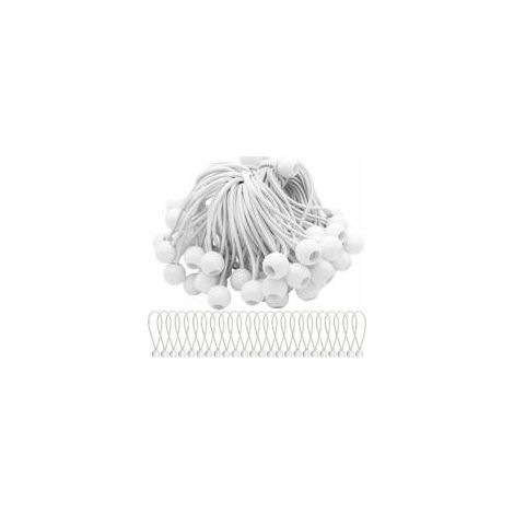 Lot de 75 Tendeur Elastique Cordons Élastiques avec Boules Sandow Elastique Boules Elastiques pour chapiteaux, tentes, bannières et bâches (1/4)