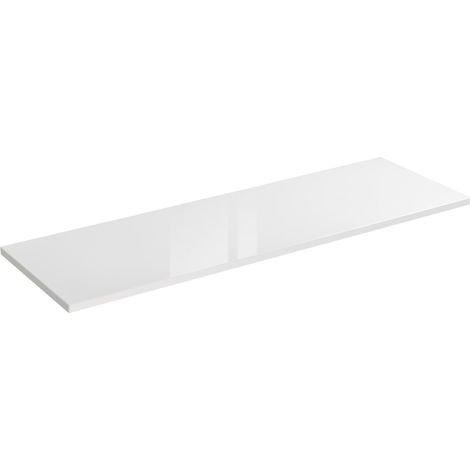 Plan vasque NALYA 141 cm – Blanc brillant et chêne clair – Plateau pour double meuble vasque