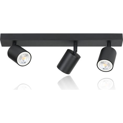 GBLY  Faretti a soffitto, plafoniera - 3 luci - GU10 - L 300mm - nero - Moderno -plafoniere interna - Soggiorno I Camera da letto I Cucina I Sala da pranzo - senza lampadine