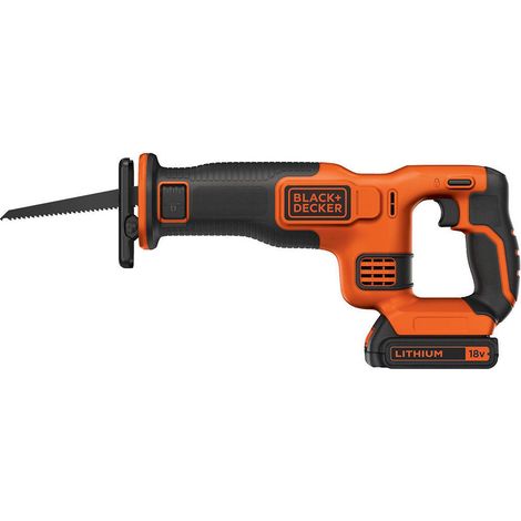BLACK+DECKER BDCR18M1 Scie sabre sans fil 18 V avec batterie 4 Ah et chargeur
