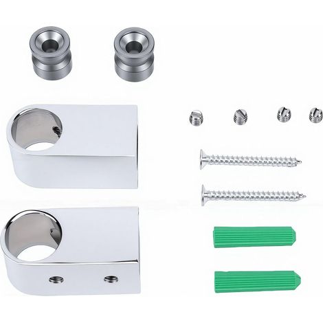 Support de tringle à rideau de douche Asixxsix, douilles en acier inoxydable avec trous de 16 mm pour tringle de placard, armoire, cuisine et salle de bain. (1/5)