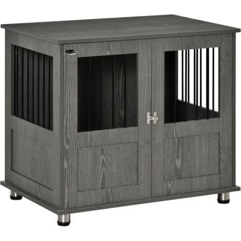 Medium to Large Dog Crate Table with Magnetic Door for Indoor Use,Stylish Grey Design,85x55x75 cm Size (1/5)