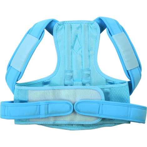 Correcteur de posture, ceinture lombaire, soutien de la clavicule, redresseur de dos ajustable pour enfants, bleu, taille S (1/5)
