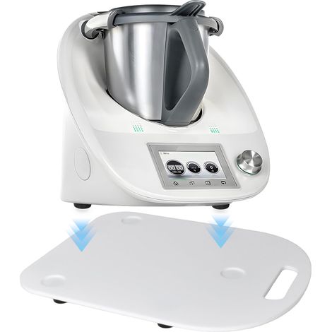 Planche Coulissante pour Thermomix TM6 TM5, Planche à Glisser pour Thermomix en Acrylique/Bambou, Stable et Facile à Déplacer, Accessoire pour Thermomix, Blanc/Bambou (Acrylique, Blanc) (1/5)