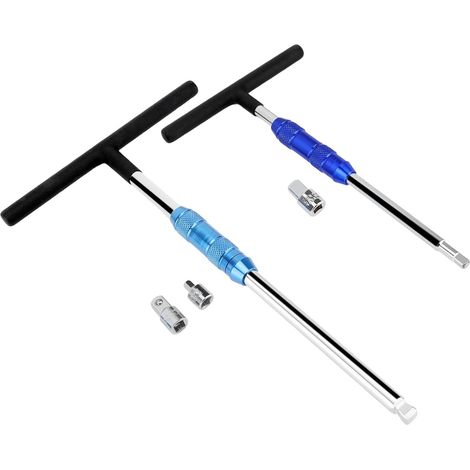 Clé à Douille à Changement Rapide avec poignée en T de 3/8 Pouces et 1/4 Pouces, Adaptateur 1/4 Pouces à 3/8 Pouces à 1/4 Pouces, Adaptateur 1/4 Pouces à 3/8 Pouces, Manchon Rotatif (1/5)