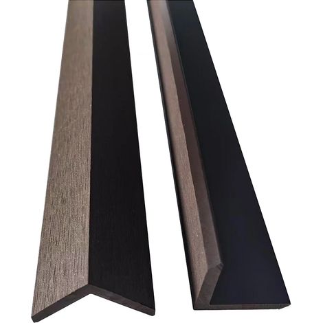 Lot de 2 profilés d'angle en L en bois composite - L260 x l5 cm x H5 cm - naturel foncé - CORNIO (1/3)