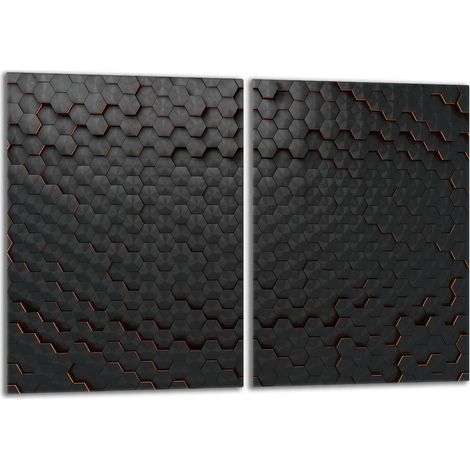 Piastra protettiva in vetro per stufa 2x40x52 Nero (1/5)