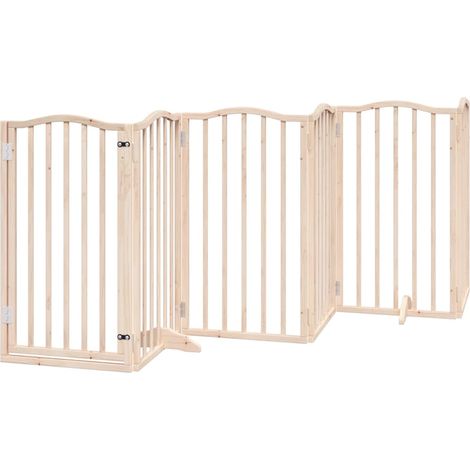 Barrière pour chien avec porte pliable 6 panneaux 300 cm Bois de peuplier (1/5)
