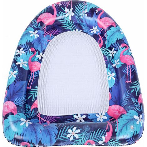 Bouée gonflable pour piscine, chaise longue flottante en PVC avec tissu en filet pour adultes, idéale pour la baignade, la plage et les lacs. (1/5)