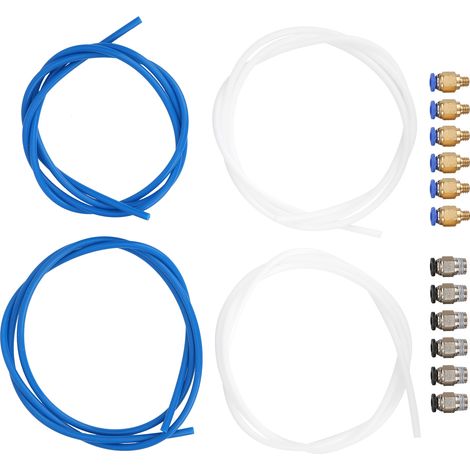 4 PTFE-Schläuche, 6 PC4M6-Steckverbinder, 6 PC4M10-Steckverbinder – Zubehör für 3D-Drucker (1/5)