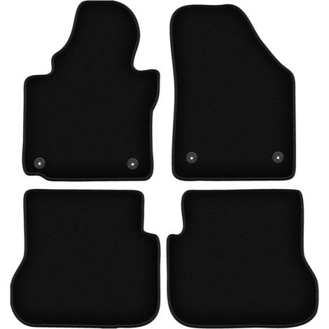 Schwarze Velours-Fußmatten für den Volkswagen Caddy 2K Minivan (2004-2010) (1/5)