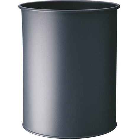 Waste basket metal round 15 Plata