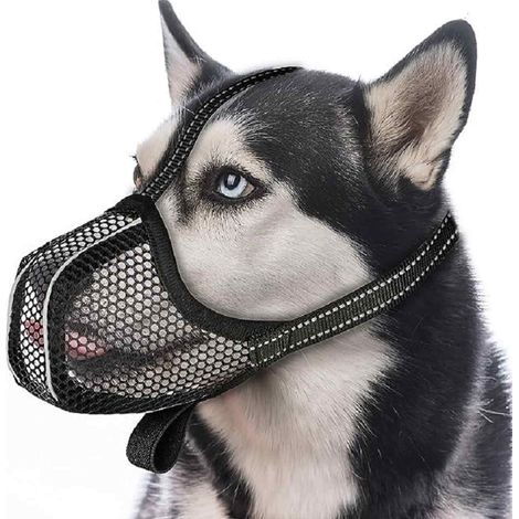 Muzzle Pour Chien - Maille Respirante Réglable - Anti-Mordant Anti-Aboiement - Taille Moyenne À Grande - 1 Pièce (1/5)