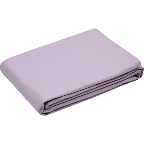 STOF - Drap Plat - Taille 180x290 cm - Qualité Percale de Coton - 100% Coton certifié Oeko-Tex - Couleur Parme - Modèle Elysée - Linge de lit pour Maison - Doux et Confortable (1/5)
