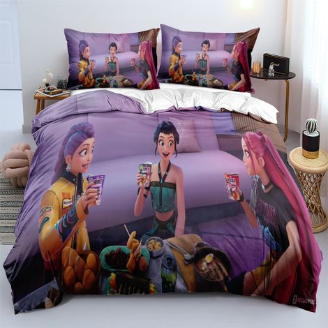 Huntrix Bettwäsche-Set mit Anime-Motiv 1 Bettbezug + 2 Kissenbezüge (178 x 218 cm) RH-10-FM-RH-10 (1/5)