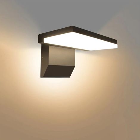 Applique da parete a LED da 18W in alluminio, adatta per verande esterne, garage, cortili, giardini, ecc., impermeabile IP65, luce calda 3000K, nera (1/5)