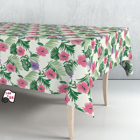 Nappe en rouleau Exma Fleurs 140 cm x 25 m (1/2)