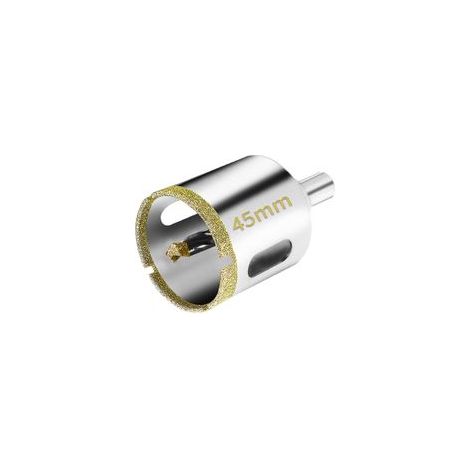 2 pièces Scie Cloche Diamantée 45 mm avec Foret Guidage de Centrage, Scie Cloche Carrelage avec revêtement diamant, Foret trépan Diamant pour verre, carrelage, céramique, marbre, granit