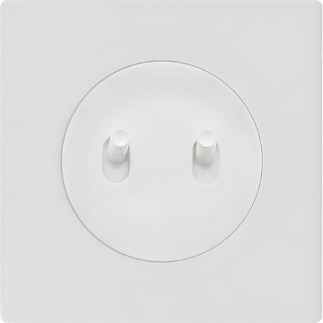 FONTINI Double bouton poussoir blanc avec manette blanc glossy DOM et plaque simple blanc – Contrôle moderne et esthétique épurée (1/5)