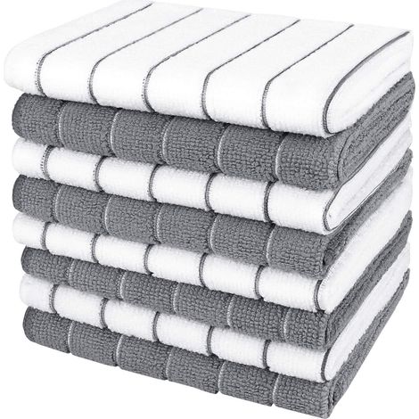 Chiffon absorbant de cuisine, chiffon multifonctionnel pour le nettoyage et le séchage de la maison, lot de 8, 30 cm x 30 cm